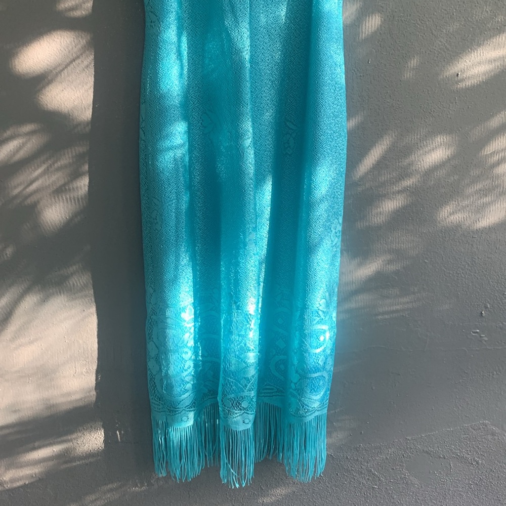 VIP Turquoise Lace Midi Dress - Picture 11 of 15